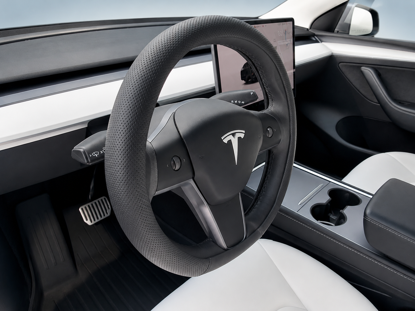 Model 3/Y: PU Leather Steering Wheel Full Cover