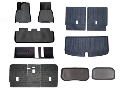 Model Y 7 Seaters: Full All-weather Floor/Frunk/Trunk Mats Bundle Set Bundle Set (9 PCs)