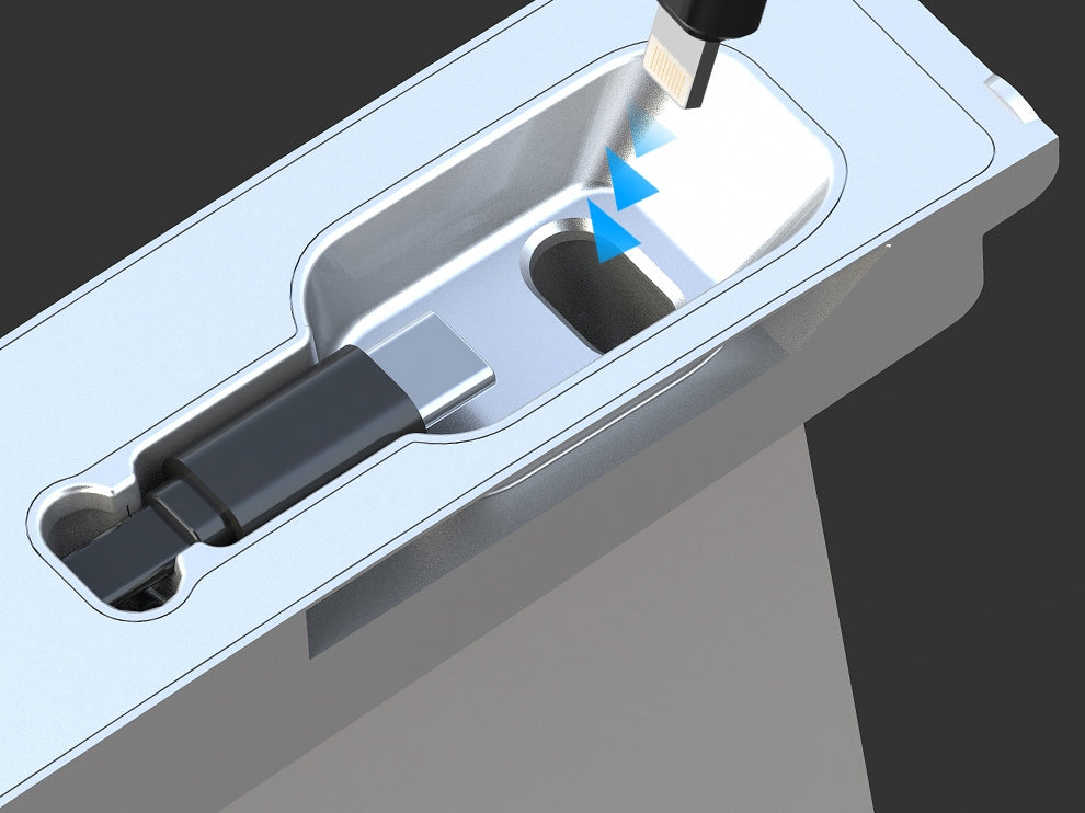 Model 3 Highland 2024-2025: 3 in 1 USB Extension Hub Panel (1 USB-A + 1 Type C + 1 Type-C Retractable Cable)