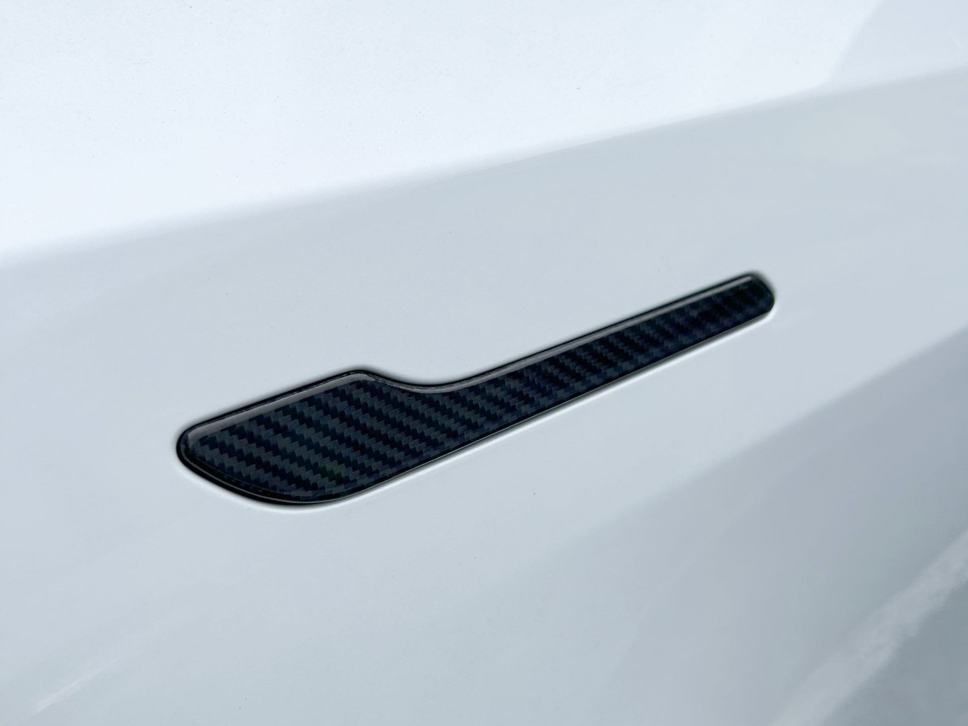 4PCS Genuine Gloss Carbon Fiber Door Handle Covers for Tesla Model