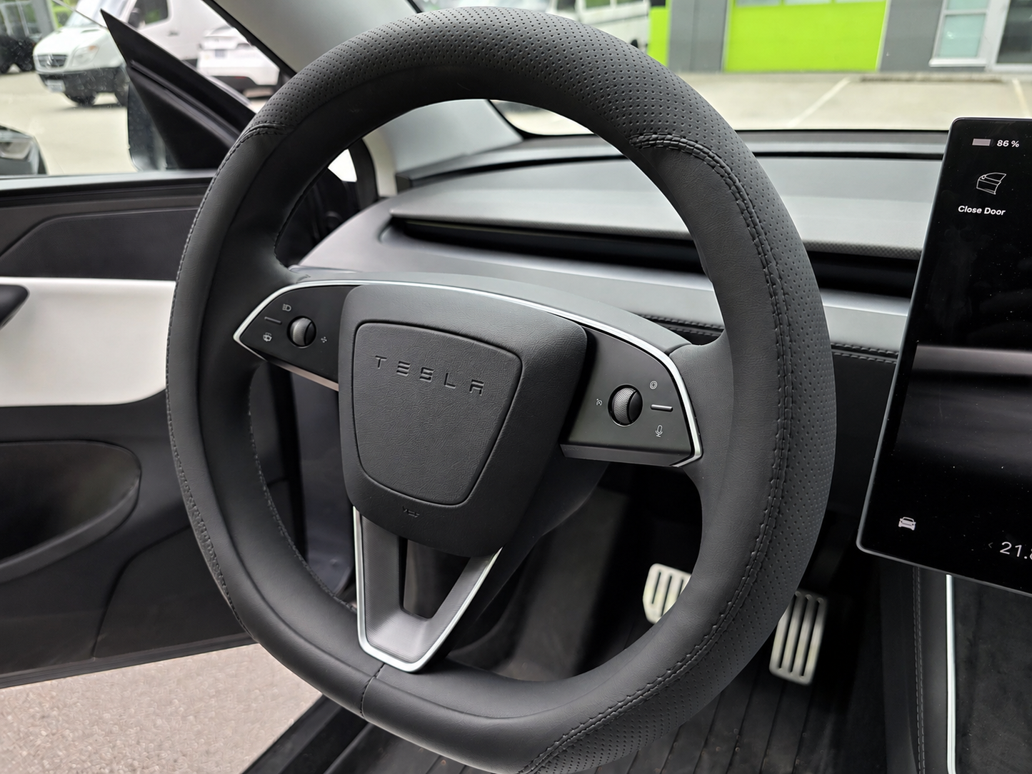 Model 3 Highland 2024+/ Y Juniper 2026+: PU Leather Steering Wheel Full Cover