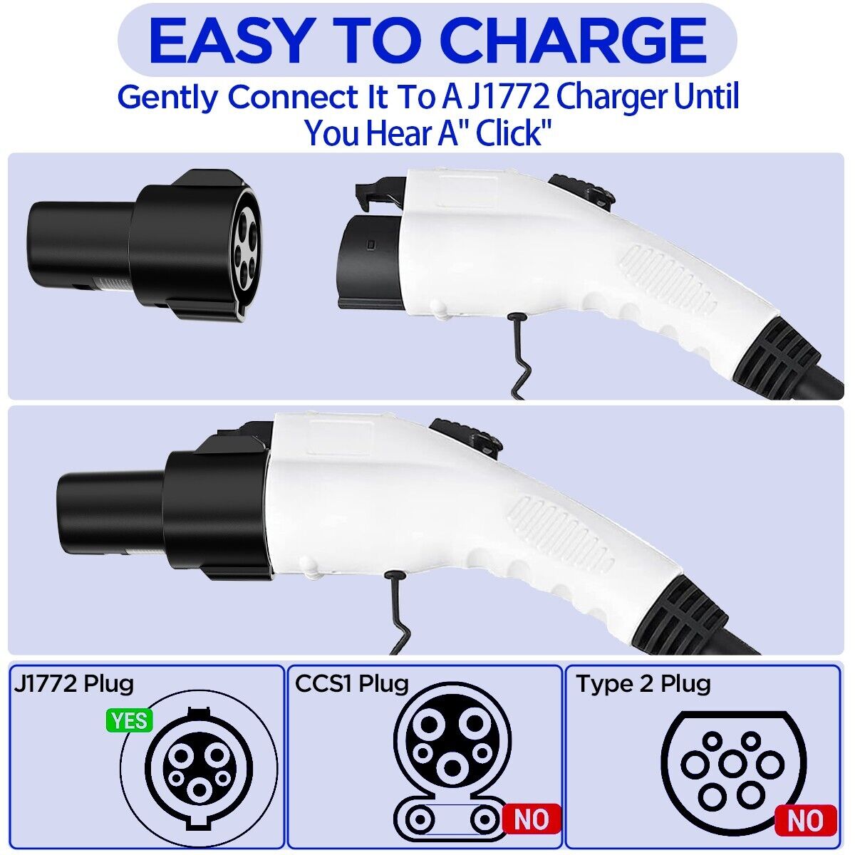 J1772 To Tesla Adapter – Model S/3/X/Y Charging Adapter (80A, 10kW) – OEM Style