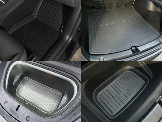 Model Y 2020-2025: Full All-weather Floor/Frunk/Trunk Mats Bundle Set (6 PCs)